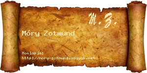 Móry Zotmund névjegykártya